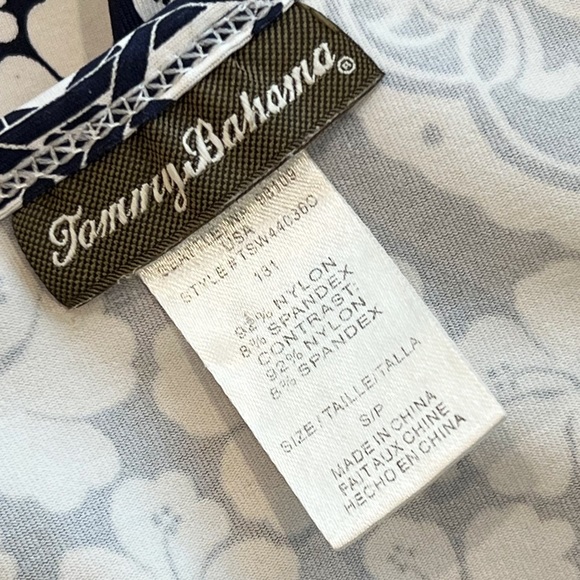 Tommy Bahama Paisley Paradise Off The Shoulder Floral Dress Swim Cover Blue S - Picture 10 of 10